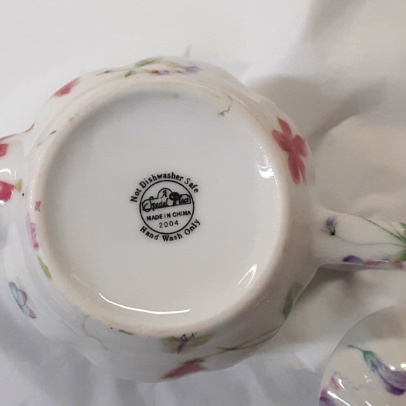 Miniature teapot 2004 floral motif square handle so pretty Spring Summer LkNew - Picture 5 of 5